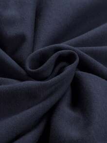 CILKOO Sweat-shirt À Lettres Épaule tombante - Bleu marine - Voir 6