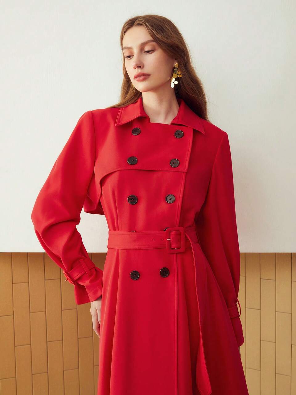 BELTED CAPE TRENCH COAT
