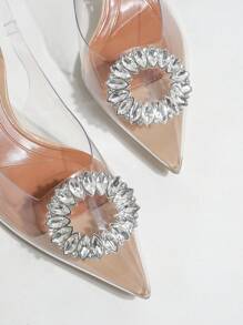 Fall/Winter Charming Women's Transparent Pointed Toe Pyramid High Heels, Fashionable Clear Heel Party Shoes, Elegant