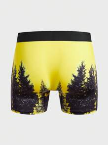 Hombres Calzoncillos boxer con estampado de lobo - Amarillo - Ver 2