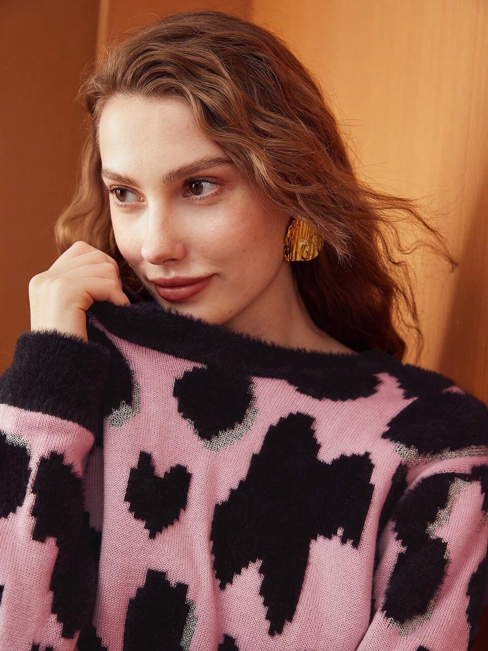 Maglione in maglia leopardato