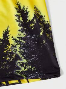 Hombres Calzoncillos boxer con estampado de lobo - Amarillo - Ver 5