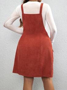 SHEIN LUNE Hơn Dây kéo Túi nghiêng Đầm Tổng thể Without Tee - Rỉ Nâu - Xem 2