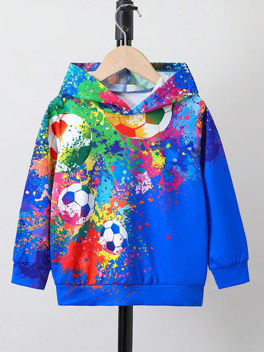 SHEIN Áo nỉ in hình bóng đá cho bé trai - Nhiều màu - Xem 1