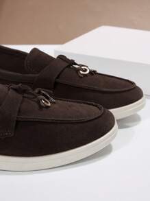 女性平底時尚豆鞋 - 咖啡棕 - 查看 3