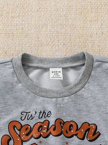 SHEIN Đứa bé trai Đồ họa Chữ cái Áo len & Quần nỉ - Nhiều màu - Xem 6