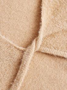 SHEIN ICON Hippie Twist Front Crop Sweater - Khaki - View 9