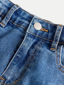 Tween Boy Ripped Straight Leg Jeans - Medium Wash - View 4