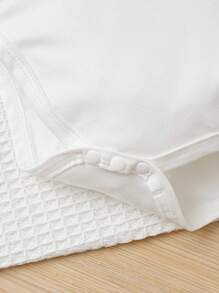 SHEIN 女嬰標語圖案連身背心&條紋印花衛褲&帽 - 彩色 - 查看 3