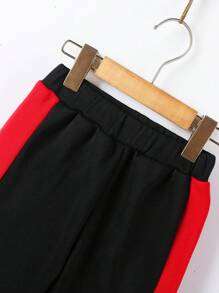 Young Boy Colorblock Hoodie And Pants Set For Sports And Warmth - Multicolor - View 5