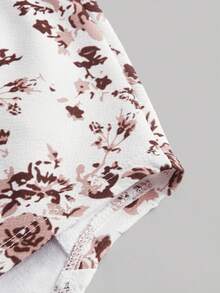 SHEIN MOD In hoa Bandana Hem Áo Tube Crop - Màu nâu Sô-cô-la - Xem 3