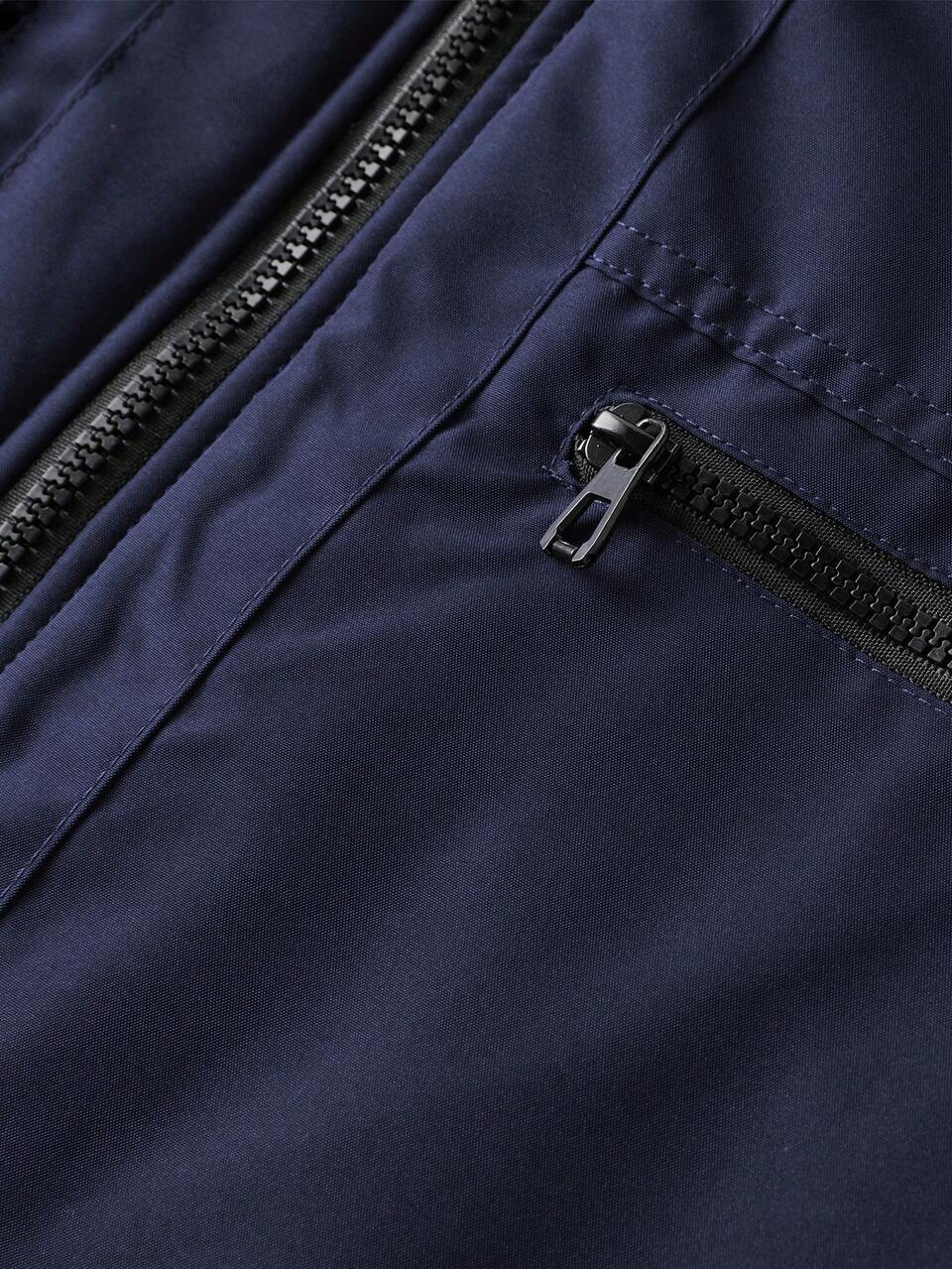 Men's Loose Fit Drawstring Hooded Zip Up Jacket