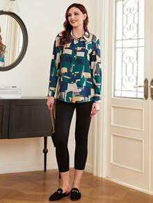EMERY ROSE In Địa lý Nút phía trước Áo sơ mi - Nhiều màu - Xem 5
