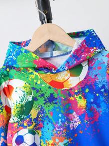 SHEIN Áo nỉ in hình bóng đá cho bé trai - Nhiều màu - Xem 3