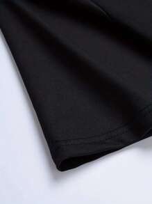 Men's Casual Slim Fit Crew Neck T-Shirt, Suitable For Commuting - Black - View 5