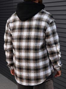 Manfinity Homme Veste chemise oversize à imprimé à carreaux avec détail de poche pour homme - Multicolore - Voir 2