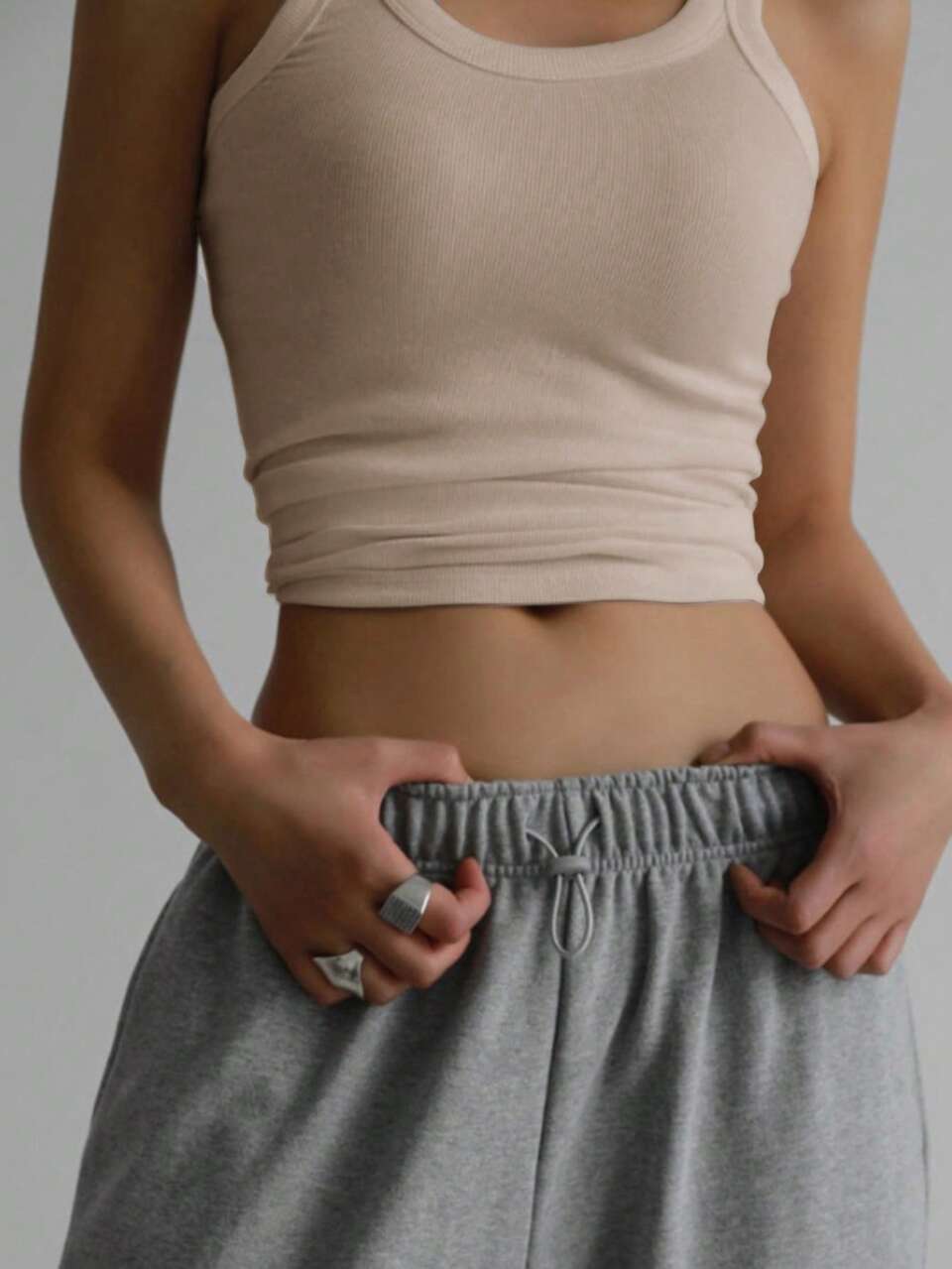 Solid Ribbed Knit Tank Top