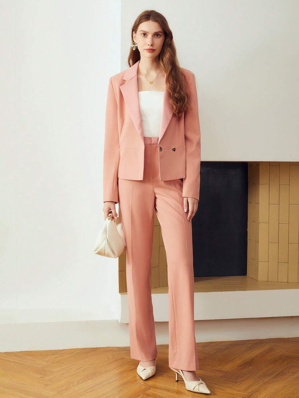 MOTF ONE-BUTTON VISCOSE-BLEND BLAZER