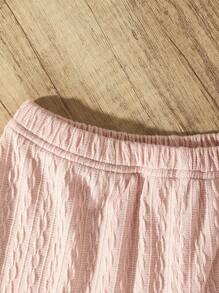 SHEIN Tween Girl Twist Hem Tee & Pants - Pink - View 7