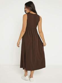 SHEIN 孕婦素色喇叭下擺洋裝