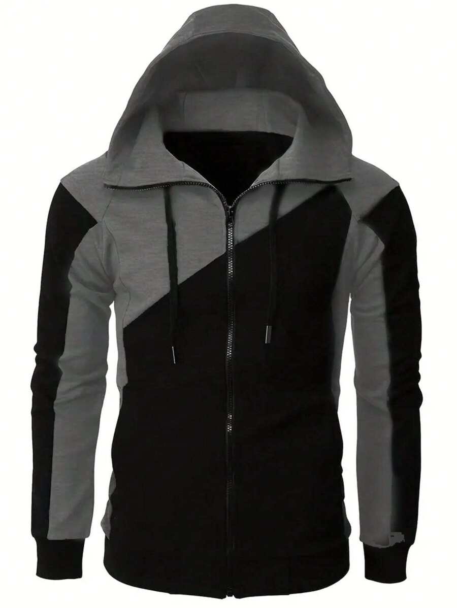 Manfinity Homme Uomo Felpa con cappuccio e zip color block