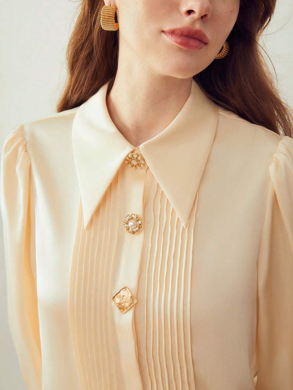 MOTF PINTUCK LANTERN SLEEVE SHIRT