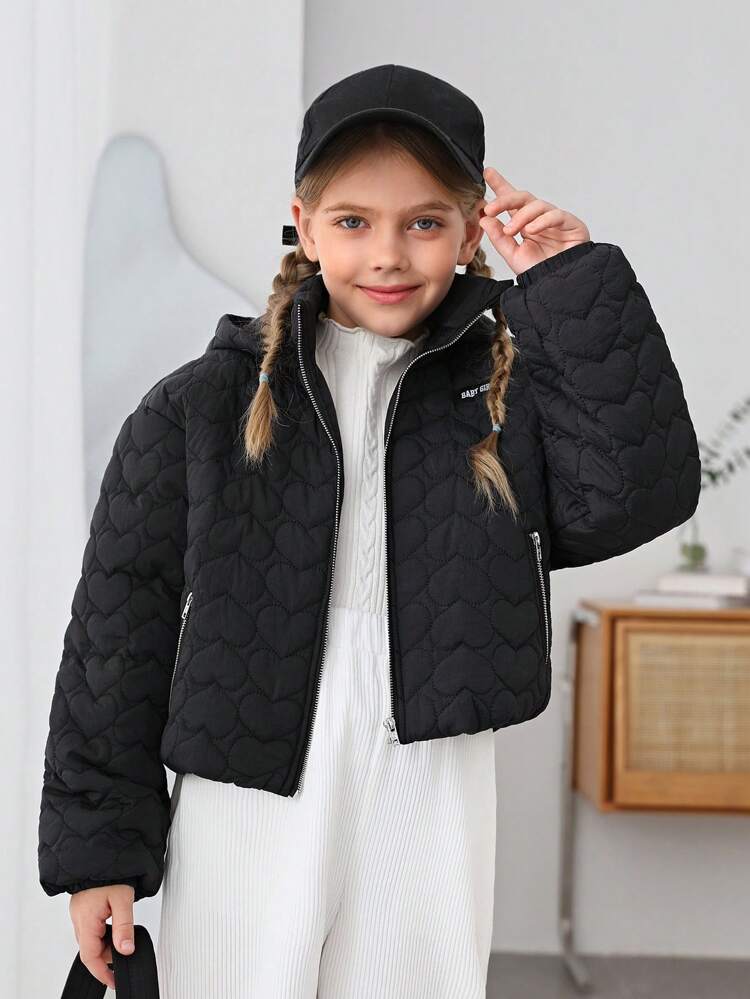 Tween Girl Casual Hooded Woven Coat