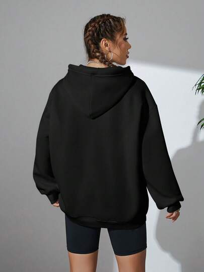 Capucha unicolor con cordón de hombros caídos