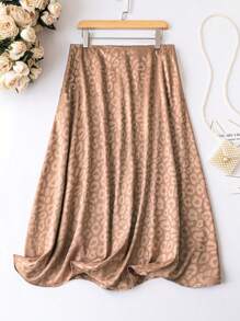 Celure Hơn In hoa Báo Váy kèn đồng - Màu Khaki - Xem 1