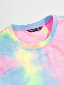 Manfinity VCAY Men Tie Dye Tropical Embroidered Top & Shorts Set - Multicolor - View 4