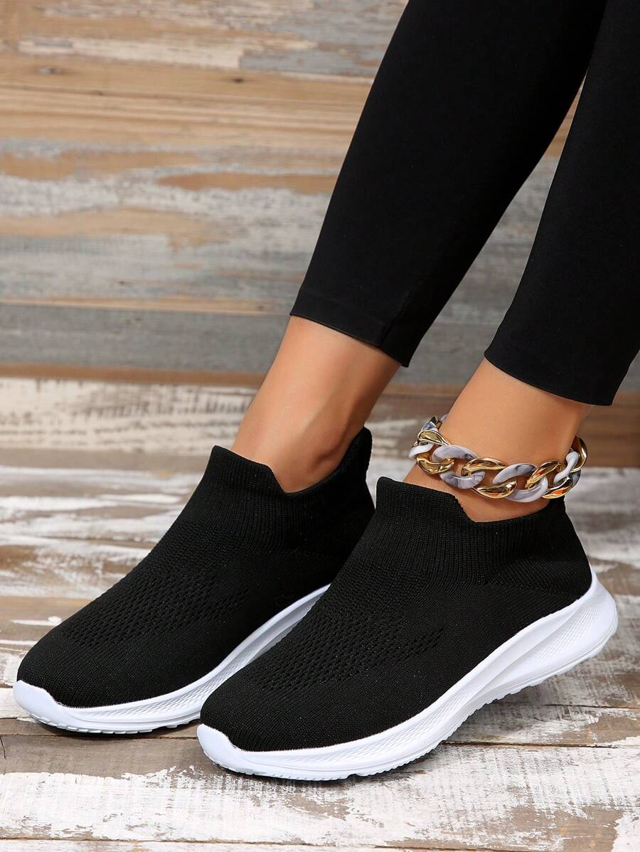 Breathable And Lightweight Women's Slip On Sneakers For Casual, Athletic, And Running Activities - Black - View 1
