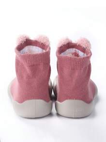 1雙孩子們的地板襪嬰兒軟底防滑室內學習鞋帶原始趨勢設計,可愛卡通動物嬰兒運動鞋