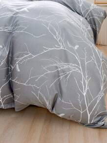 3pcs Lightweight Super Soft Microfiber Duvet Cover Set, Double-Sided Botanical Floral Printed Pattern - Soft Bedding Set, 3 Piece (1 Duvet Cover & 2 Pillow Shams), Suitable For Bedroom, Travel, Dorms (Boys & Girls)