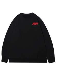 Men Letter Graphic Sweatshirt - Black - View 2