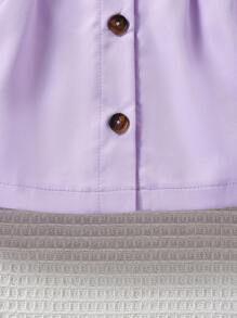 女嬰荷葉邊荷葉袖襯衫洋裝