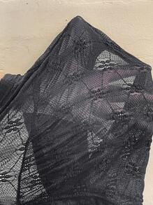 Flirla Hơn Mặt trước dây rút Áo Crop Halter - màu đen - Xem 9