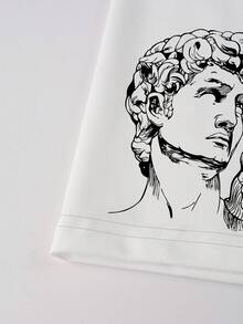 Manfinity EMRG Nam Đồ họa Khẩu hiệu Hai âm Áo thun - Đen và trắng - Xem 4