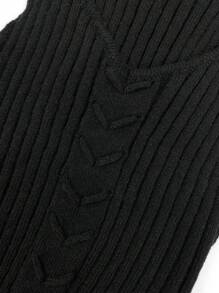 SHEIN Unity Top unicolor tejido de canalé - Negro - Ver 4