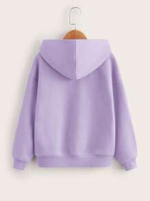 SHEIN Tween Girl Cartoon Graphic Drop Shoulder Sweatshirt,In Fall/Winter - Lilac Purple - View 2