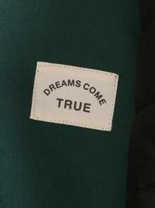 SHEIN 小男孩前拉鍊背心夾克和字母貼片連帽衫和運動衫 - 綠色 - 查看 6