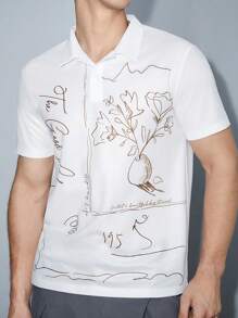 Manfinity RebelGame Men Radish Print Polo Shirt - White - View 1