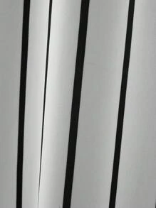 Manfinity Campus Court 男士條紋印花襯衫&短褲 - 黑與白 - 查看 6