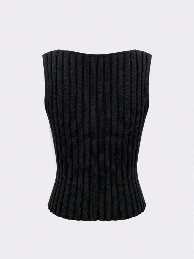 Solid Ribbed Knit Top