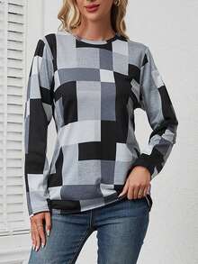 Geo Print Tee - Black - View 3