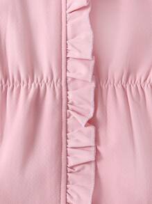 SHEIN Vintaside Kids 女嬰荷葉邊連帽外套 - 粉色 - 查看 6