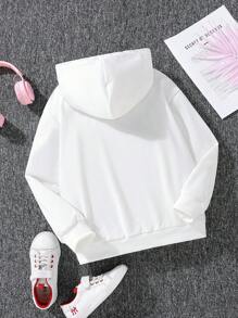 SHEIN Tween Girl Figure Graphic Drop Shoulder Sweatshirt - Multicolor - View 2