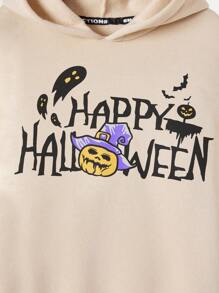 RueChic Tween Boy Halloween Print Thermal Lined Hoodie