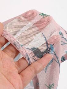 FRIFUL 女款花卉印花喇叭袖 V 領上衣