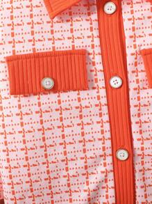 女嬰格紋印花夾克&荷葉邊洋裝 - 彩色 - 查看 8