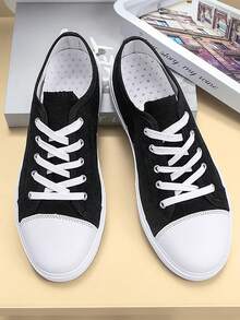 Men's Daily Fashionable Casual Bata Sneakers, Lightweight, Breathable, Durable, Sports And Leisure Shoes - Black and White - View 3